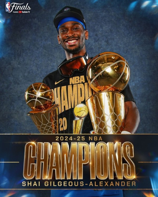 一个人都不能少！NBA官方晒出雷霆全员个人捧杯照