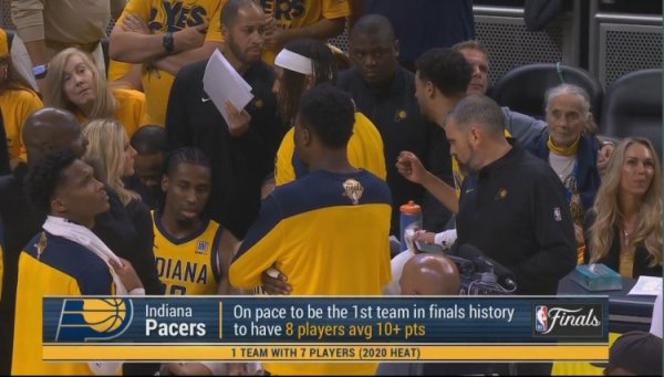 步行者有望成为NBA首个总总决赛  8人场均积分  10+球