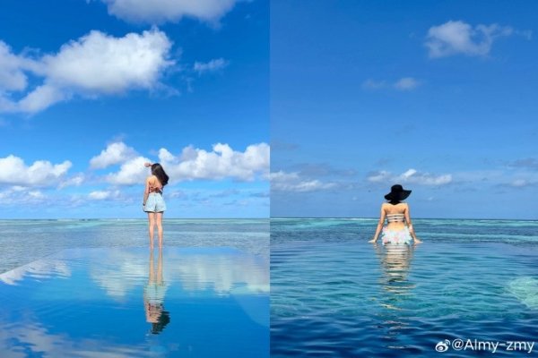 姜宇星妻子晒在马尔代夫游玩的照片：🌊 就让时光虚度🩵