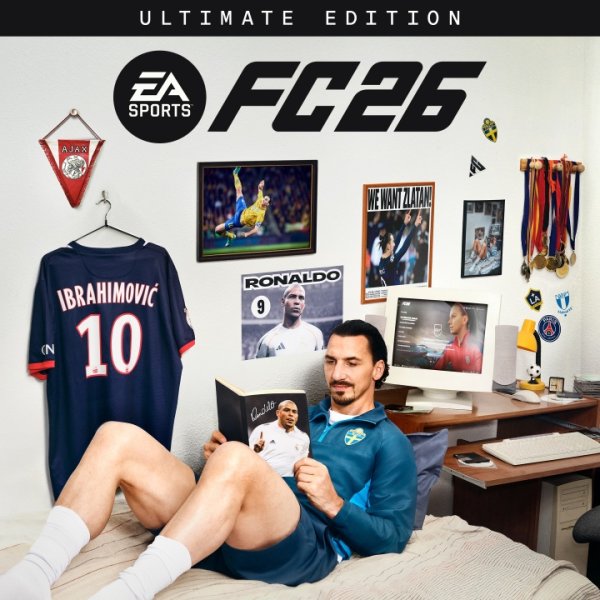 神还原！FC26终极版封面：伊布手捧偶像大罗的书，墙上贴大罗