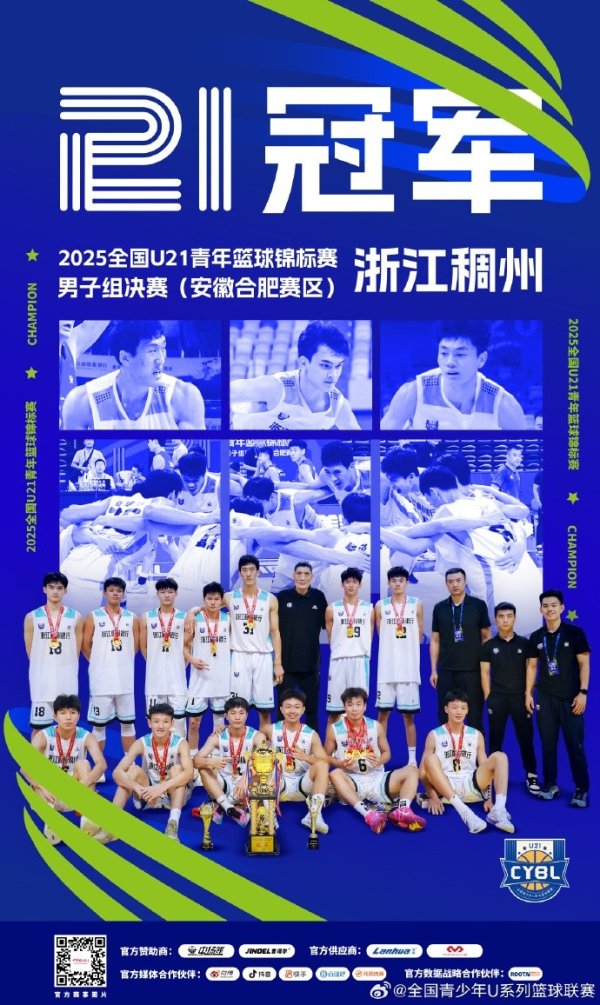 年少  热血！恭喜浙江夺得2025年全国U21青年篮球赛  