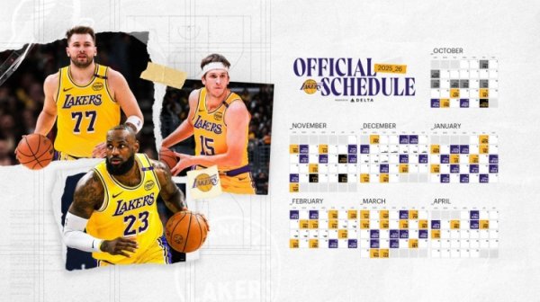 湖人官推晒湖人赛程壁纸：更新下手机屏幕吧 新赛季即将到来