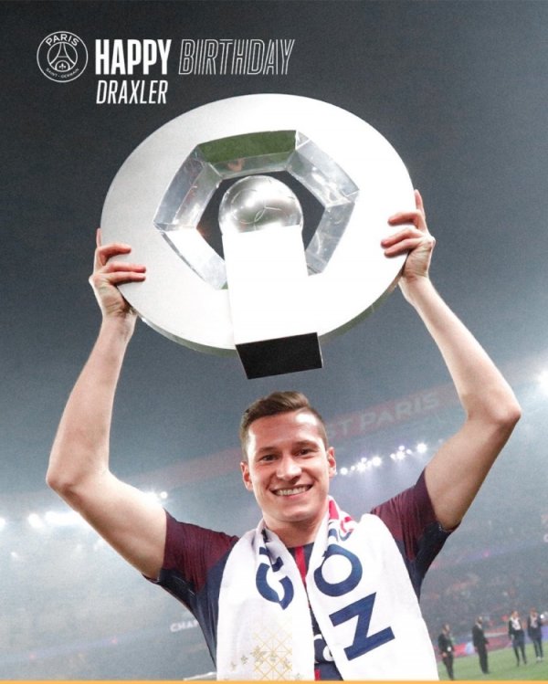 巴黎官方祝德拉克斯勒32岁生日快乐，效力期间出战198场斩获